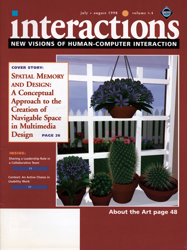 1998, no. 4: Spatial memory and Design: A Conceptual Approach to the Creation of Navigable Space in Multimedia Design