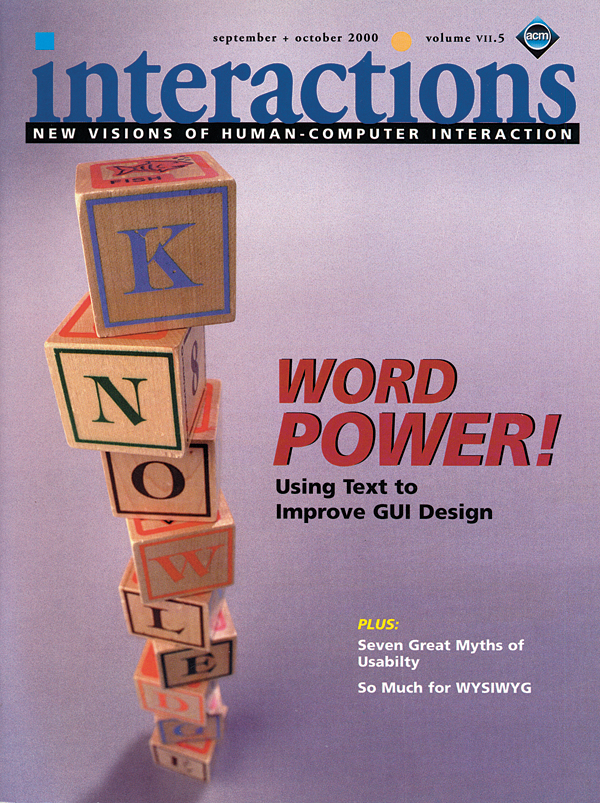 2000, no. 5: Word Power: Using Text to Improve GUI Design