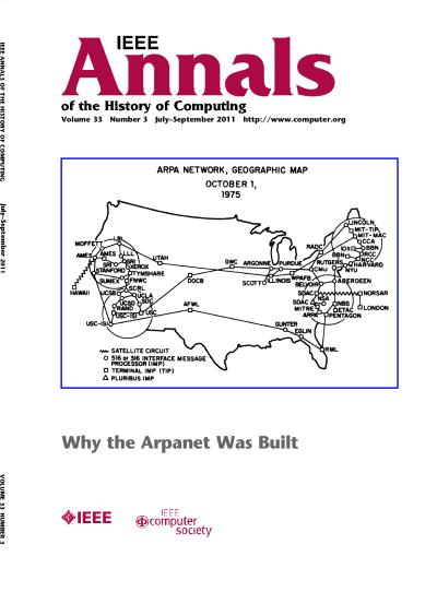 2011, no. 3: Why the Arpanet was Built