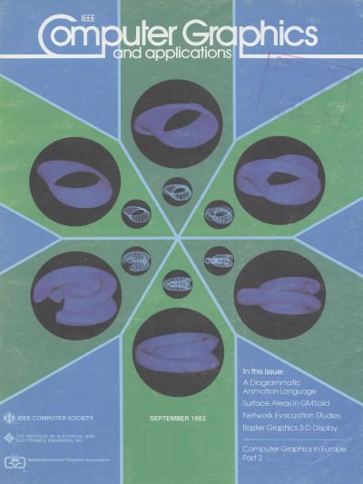 1982, no. 7: A Diagramatic Animation Language, Surface, Surface Areas In GMSolid, Network Evaluation Studies, Raster Grapics 3D Display