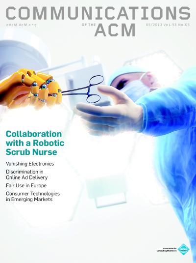 2013, no. 5: Collaboration with a Robotic Scrub Nurse