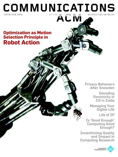 2015, no. 5: Optimization as Motion Selection Principle in Robot Action