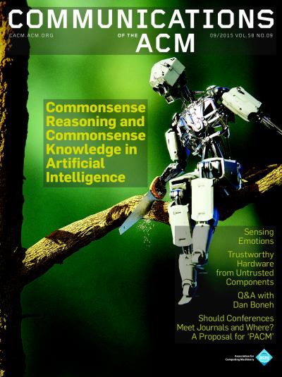2015, no. 9: Commonsense Reasoning and Commonsense Knowedge in Artificial Intelligence
