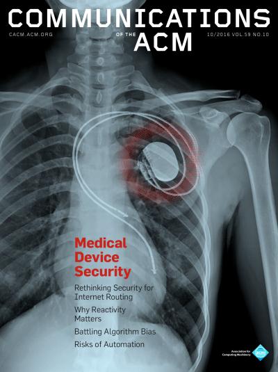 2016, no. 10: Medical Device Security