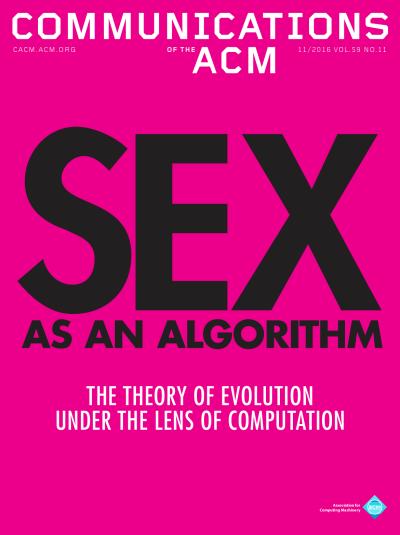 2016, no. 11: Sex as an Algorithm: the Theory of Evolution Under the lens of Computation