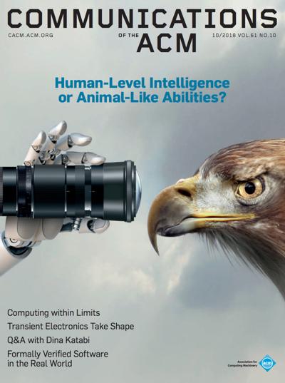 2018, no. 10: Human-Level Intelligence or Animal-Like Abilities?