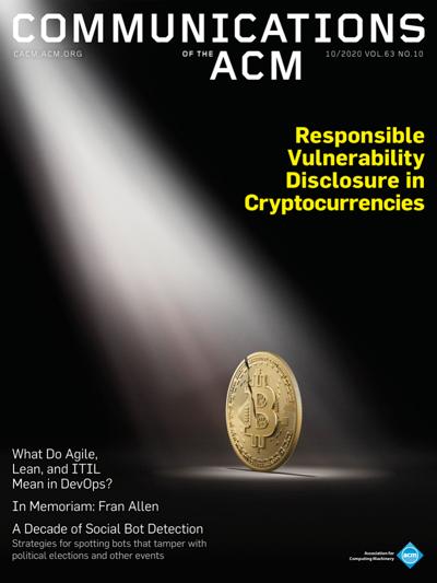 2020, no. 10: Responsible Vulnerability Disclosure in Cryptocurrencies
