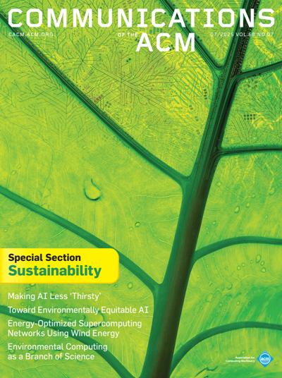 Communications of the ACM 2025, no. 7: Sustainability 2025, no. 7: Sustainability